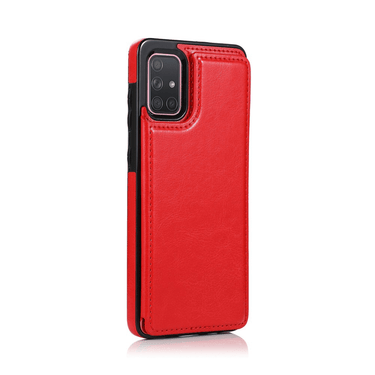 Samsung Galaxy A71 5G Compatible Case Cover With Leather Wallet - Red